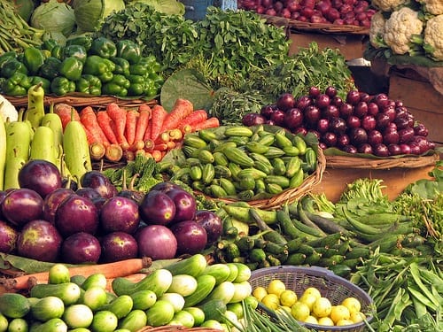 India - Haridwar - 010 - vegetables for sale in Bara Bazaar - Eating Vegan on the Road