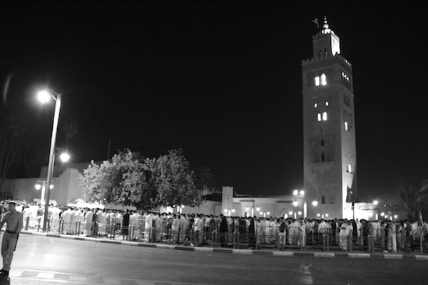 Evening prayers in morocco