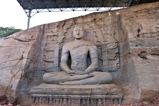 A Buddha Carved into the Wall at Polonnaruwa, Sri Lanka