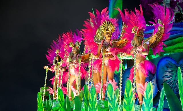 Dancers on a Float at Carnaval in Brazil