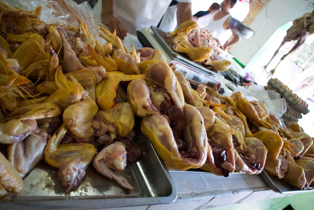 Raw Chicken Wings at the Market in Cancun