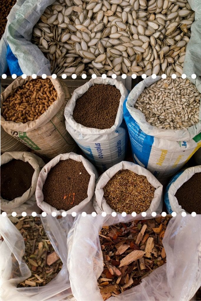 Dried herbs and woods for cooking and medicinal uses - Market in Cancun