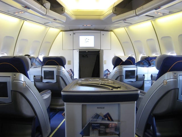 View of the Interior of First Class on a Plane - How to Survive a Long Flight