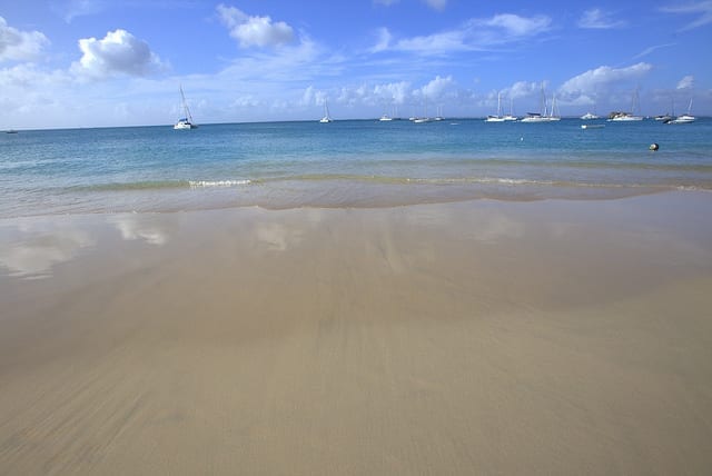 Pristine Beach on St. Martin in the Caribbean