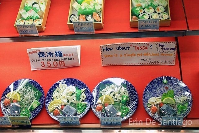 Fugu Courses in Restaurant Display Case
